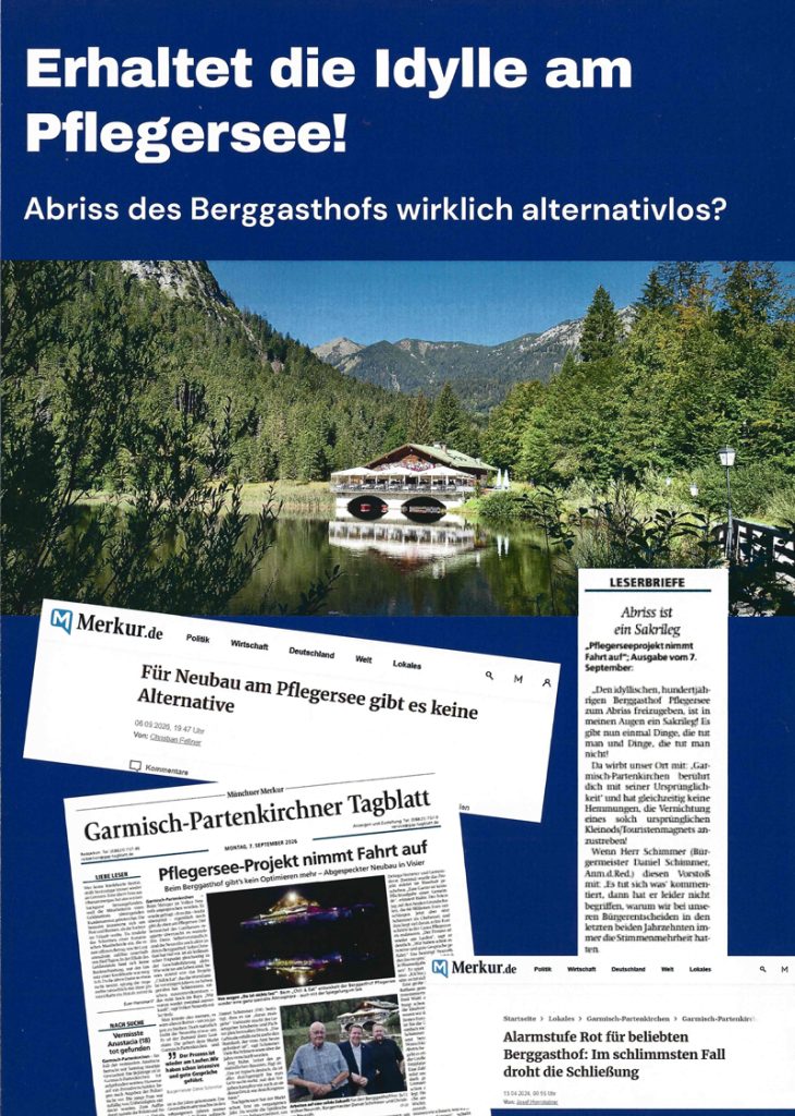 Erhaltet die Idylle am Pflegersee -Flyer vorne
