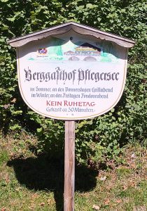 Berggasthof Pflegersee Anschlagtafel